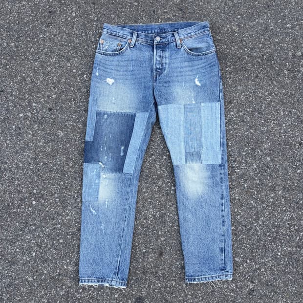 리바이스 501 CT 패치워크 셀비지 진 (32)  