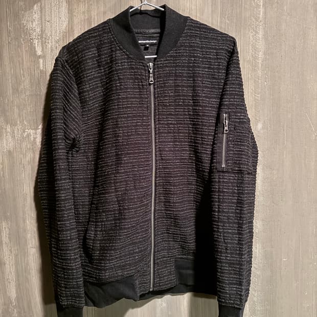 textured zip up bomber jacket