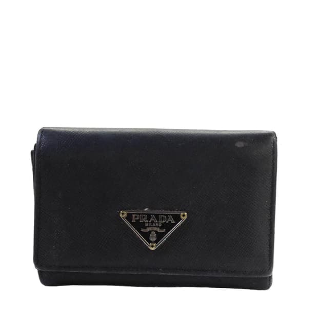 프라다 지갑 Snap Closure Bifold Leather