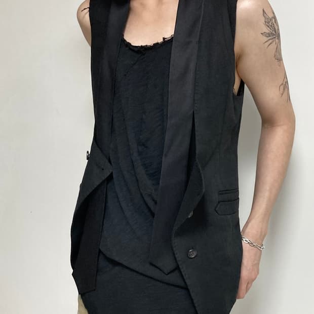 Obzee Long Tail Double-Breasted Vest