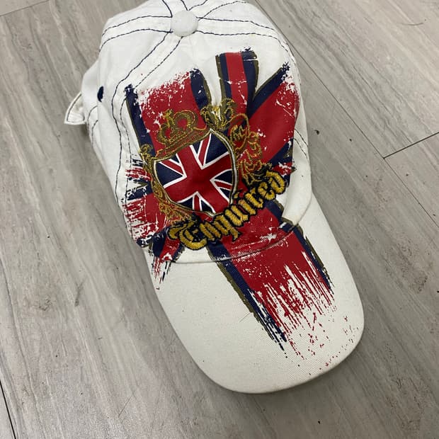 00’s Union Jack Print White Cap