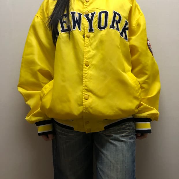 빈티지 MLB 옐로우 바시티 자켓
