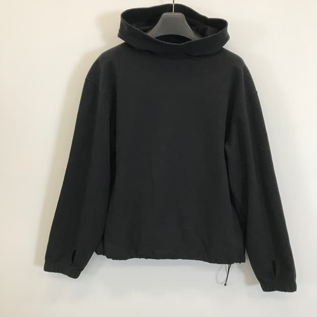 유니클로U 브러시드져지 후드 풀파카 블랙 [L]