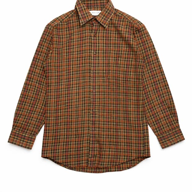 JPN 90s~00s 일본 빈티지 y2k 아메카지 올리브 브라운 체크셔츠