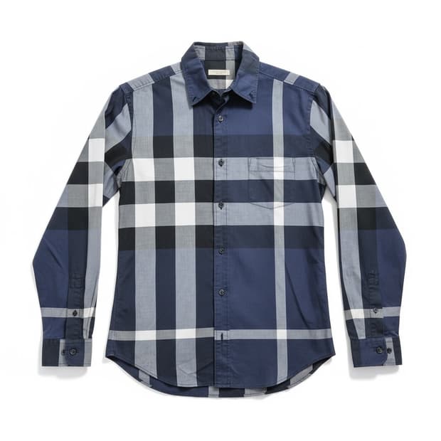 버버리남색 체크셔츠 
