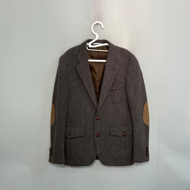 지오지아 브라운 헤링본 자켓