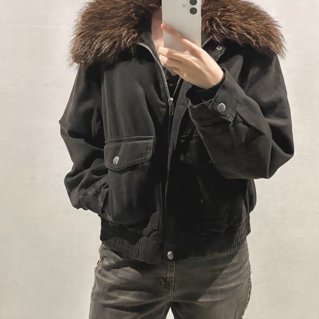 H&M 오버사이즈 칼라 재킷 S 퍼카라 자켓
