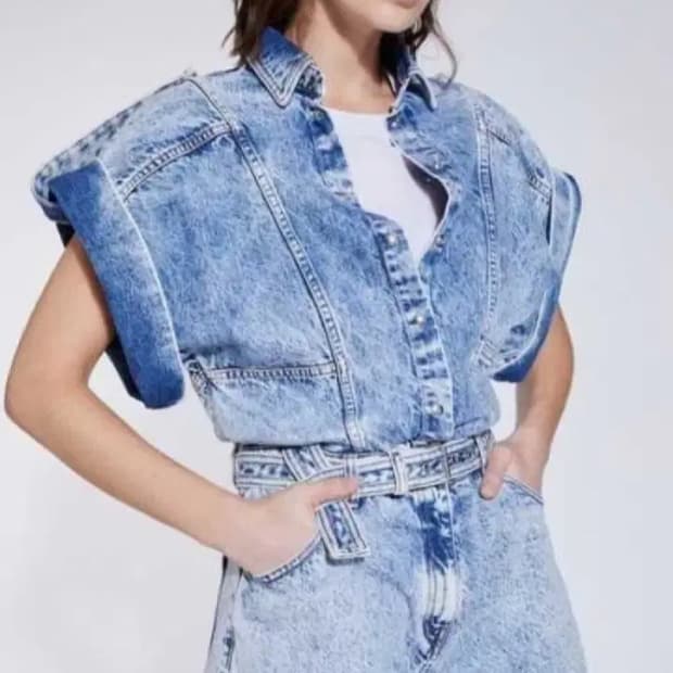 이로 데님 점프수트 44~55사이즈