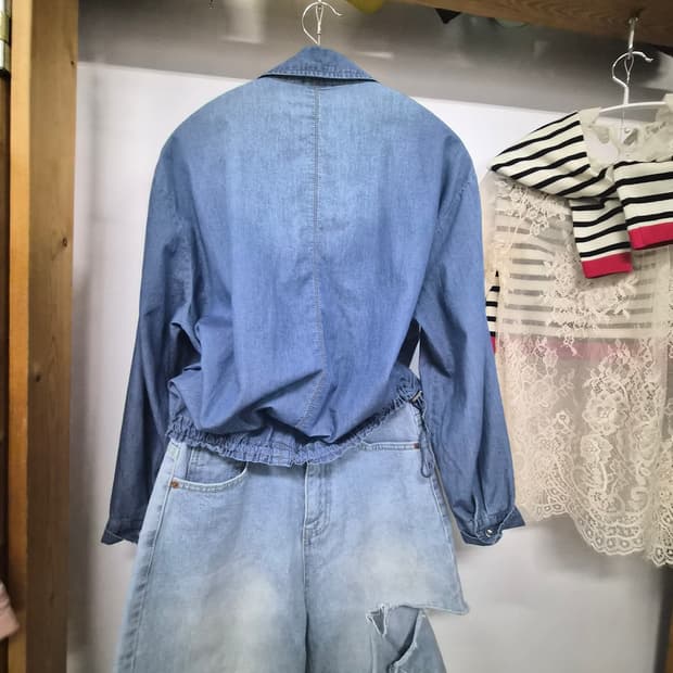 안지크 데님셔츠 점퍼 블루종