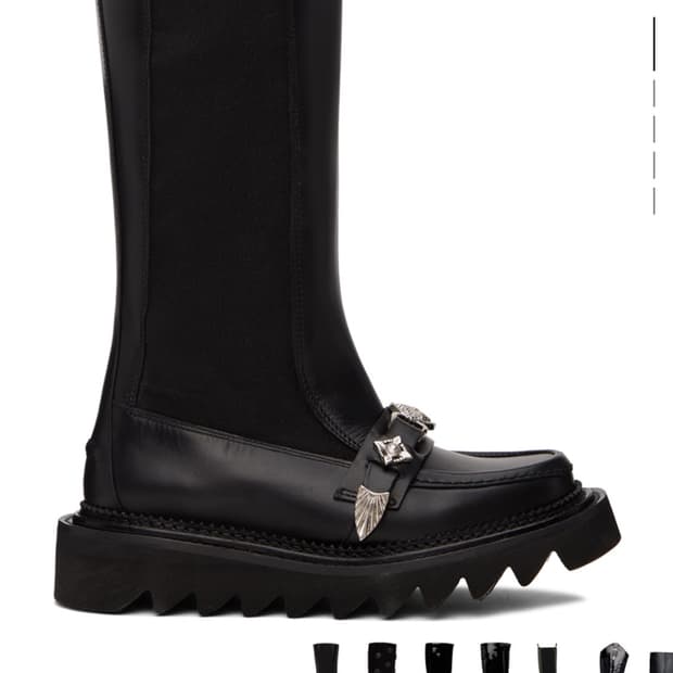 TOGA PULLA black leather tall boots/토가