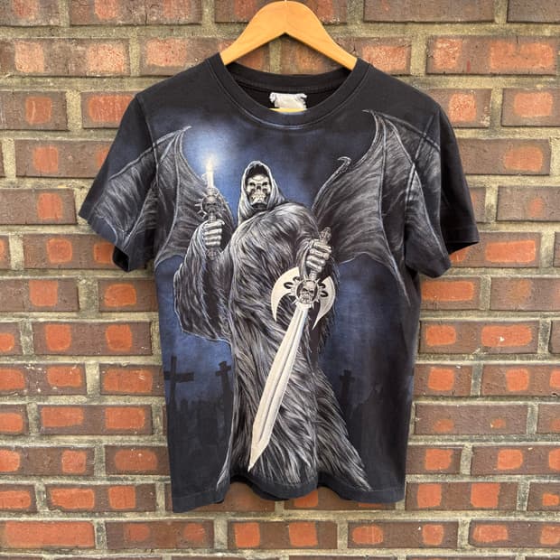 1990s USA Grim Reaper All Over Print 