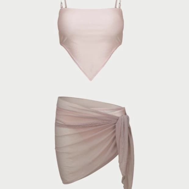 유솝 쉘 스윔웨어 핑크 L 수영복 비키니