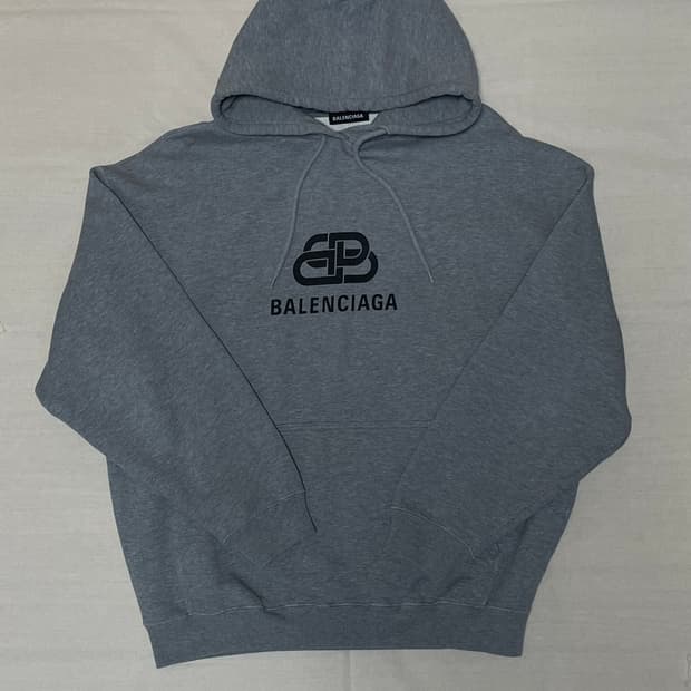 발렌시아가 BB로고 후드티 그레이 [S]