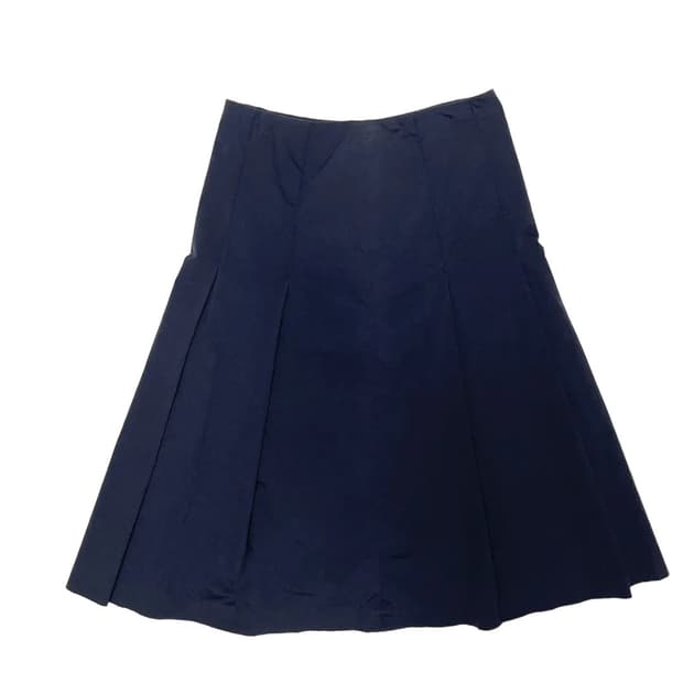 Navy pin tuck skirt
