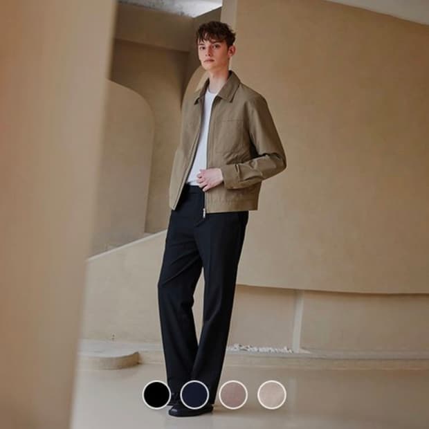 컨셉원 TR 히든밴딩 세미와이드/스트레이트핏 슬랙스 블랙