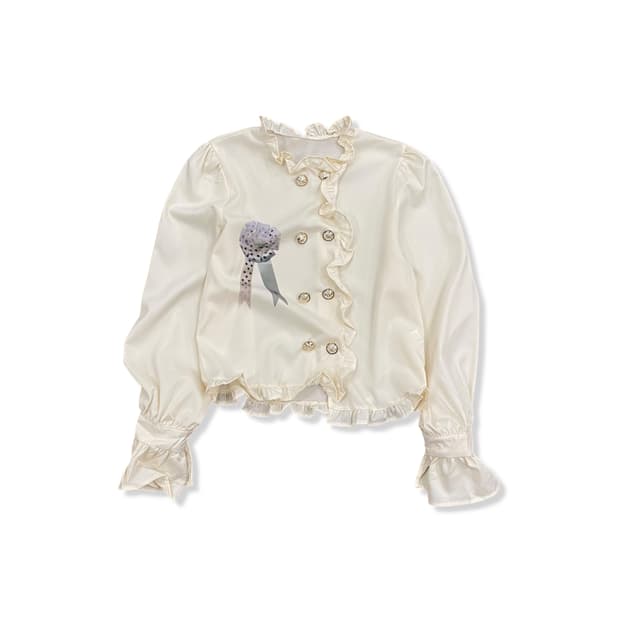 Butter Rosette Print Frill Shirt