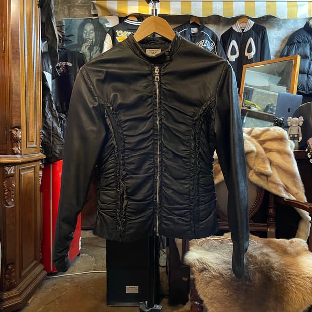 Jessie USA 레이스 양가죽 자켓 블랙