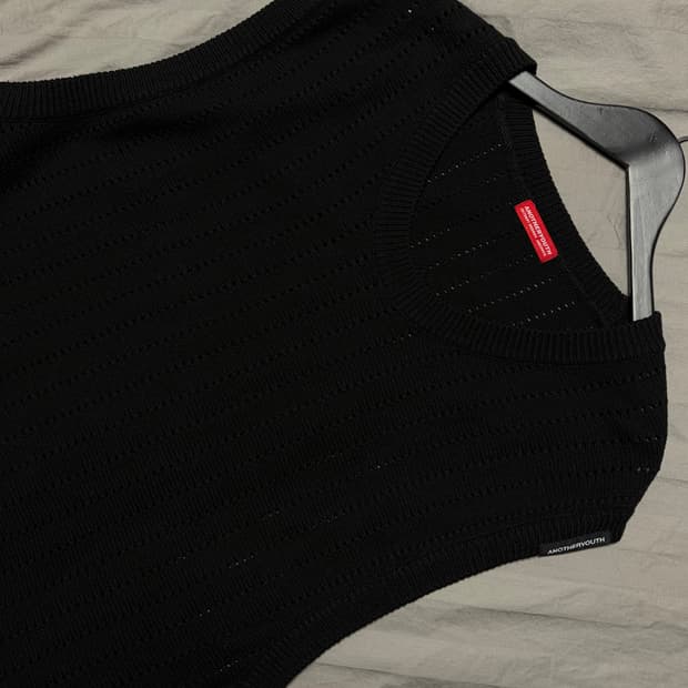 Anotheryouth 어나더유스 메쉬 니트 베스트 블랙 OS