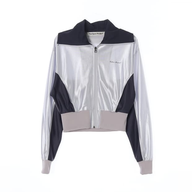 더오픈프로덕트 실버 하이넥 져지 자켓