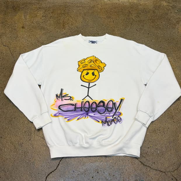 90s Made in USA 미국 빈티지 lee 스마일 치즈 맨투맨티