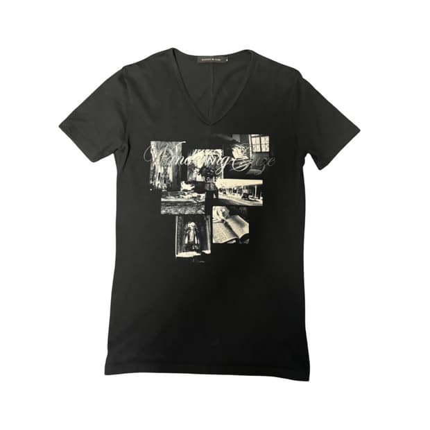 Fuga Printed Design Black T-Shirt