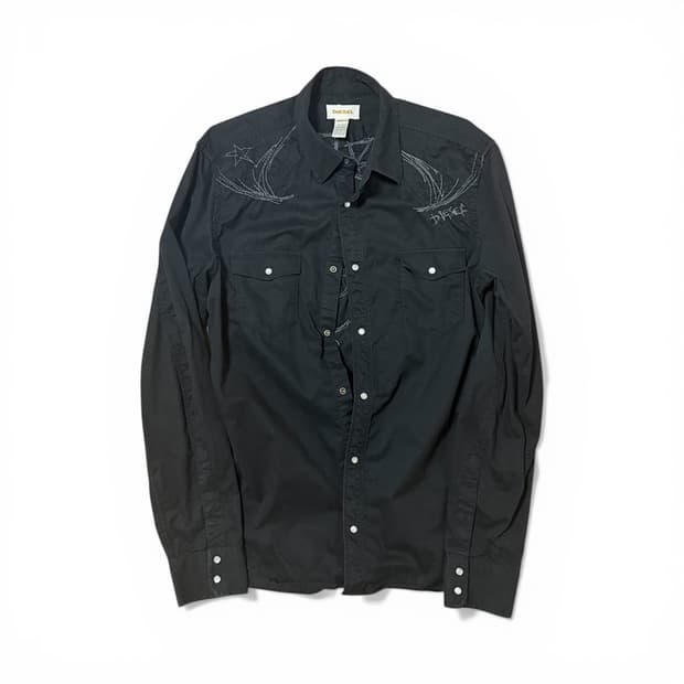 Diesel 디젤 슬림핏 스컬 셔츠