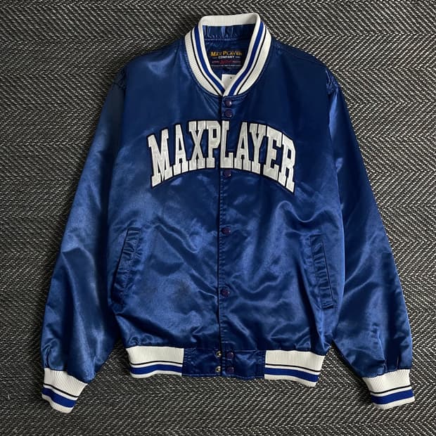 맥스플레이어 빅로고 올드스쿨 사틴 바시티 자켓o 2825
