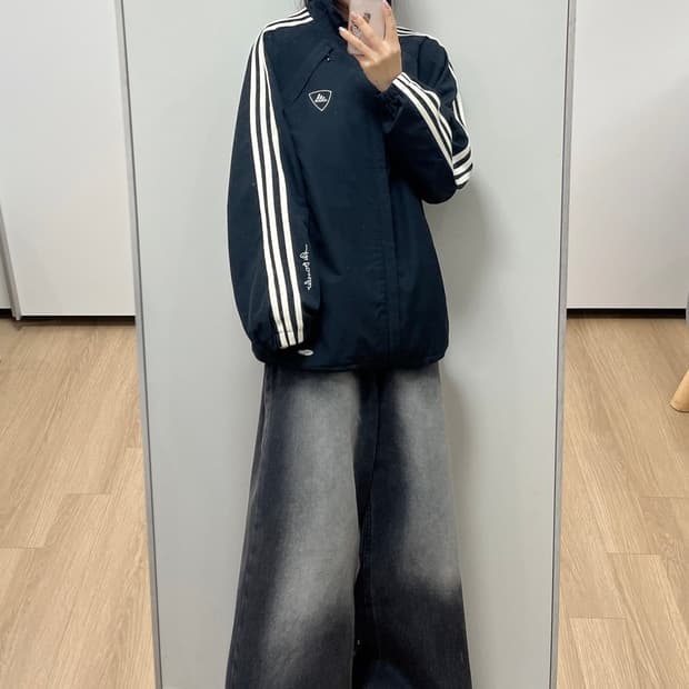 아디다스 올드스쿨 오레오 검흰 바람막이 자켓