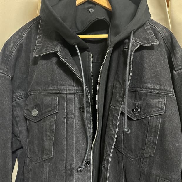 준지 흑청 데님 트러커 46사이즈