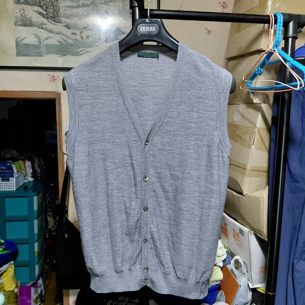 [일꼬르소]울 버튼 니트 베스트 100~슬림105사이즈