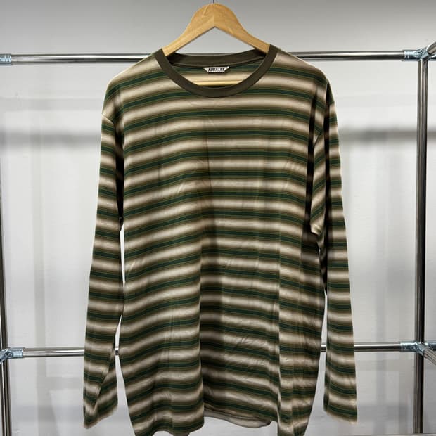 AURALEE — Gradient Stripe Jersey L/S Tee
