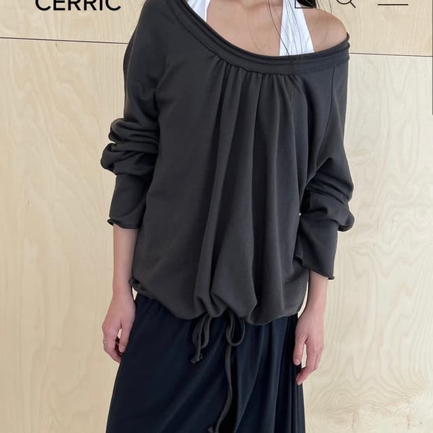 세릭 Round Hem String Top _ Charcoal
