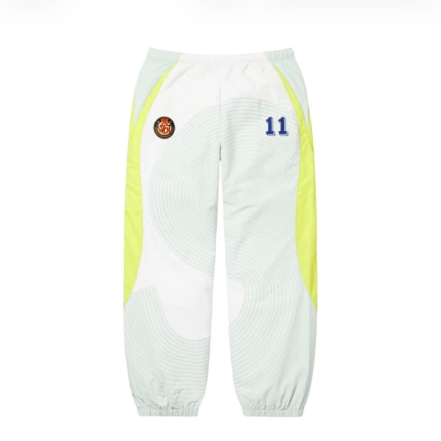 슈프림 24FW S 로고 트랙 팬츠 화이트/옐로우 M