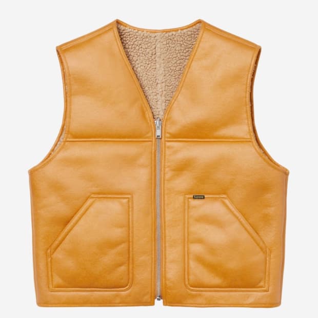 Supreme Reversible Faux Shearling Vest Y