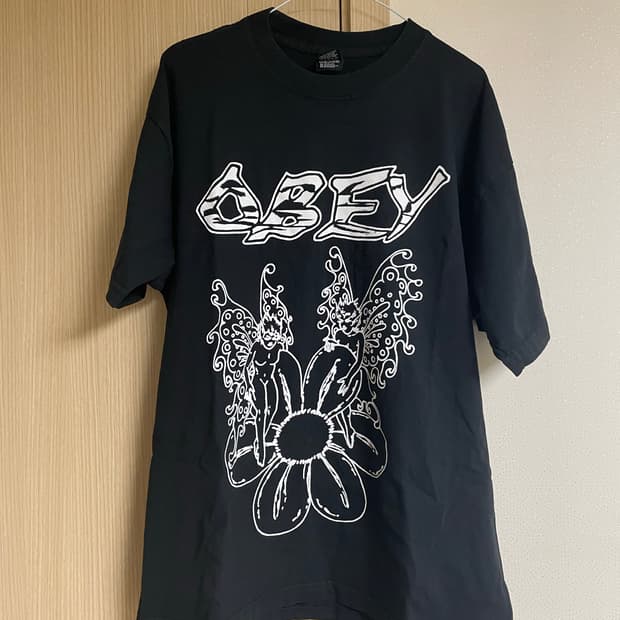 Obey 오베이 검은색 반팔 티셔츠 반팔티 L 100 블랙