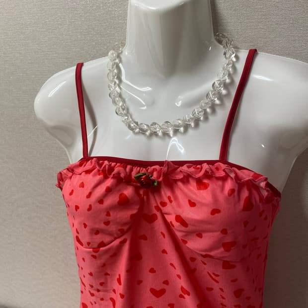 Y2k 아크릴 비즈 목걸이 일본 빈티지