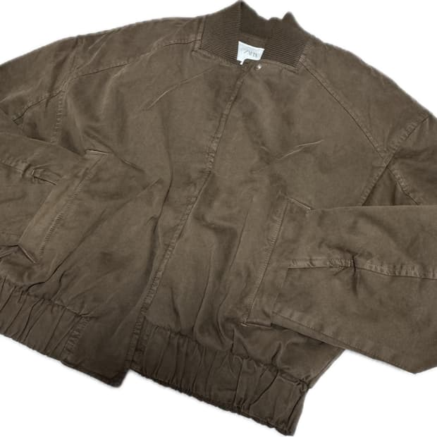 자라 스웨이드 브라운 봄버자켓