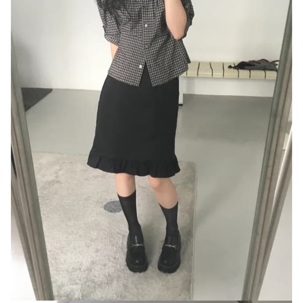 모로이 미디 프릴스커트 s