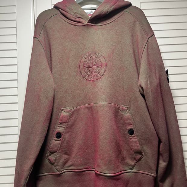 슈프림 x 스톤 아일랜드 더스트 컬러 후드 19ss