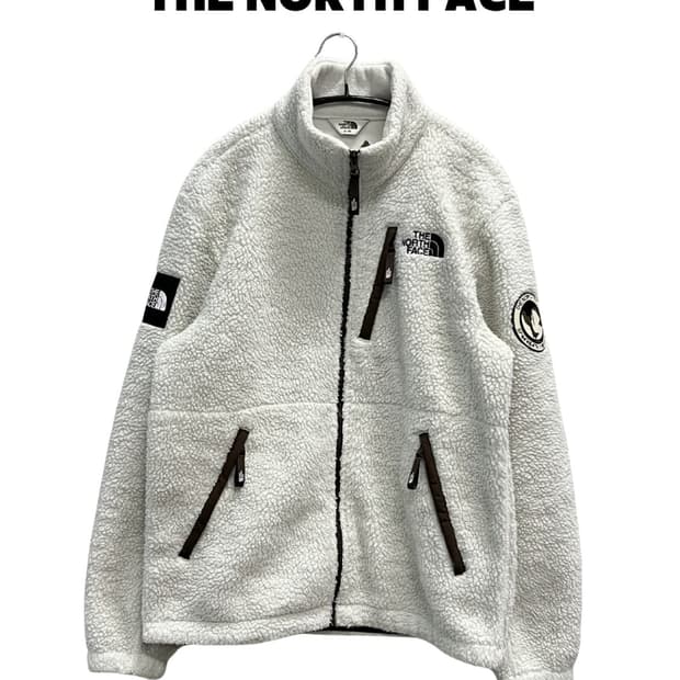 (95) 노스페이스 화이트라벨 양털 셰르파 집업 자켓 아이보리/브라운