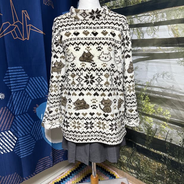 고양이 네코 눈꽃 후리스 모리 모리걸