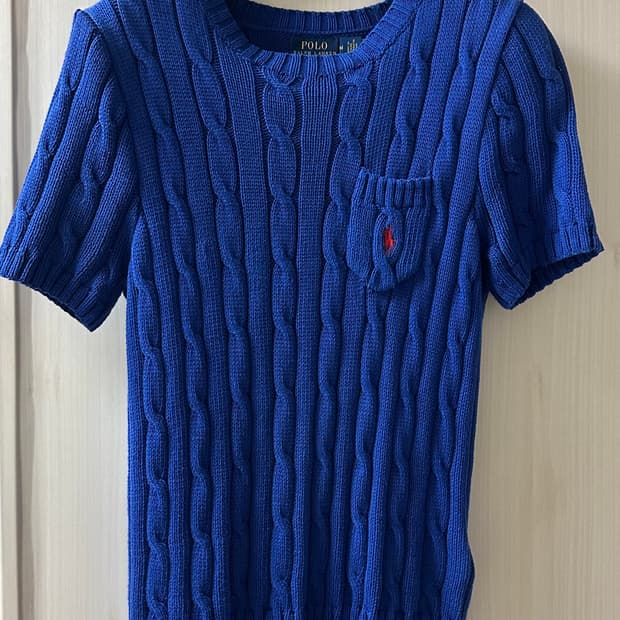 폴로 랄프로렌 케이블 반팔 니트 M