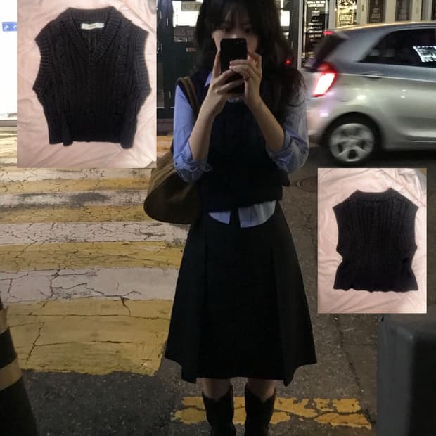 일본빈티지 니트베스트 큐리티보헤미안서울애즈온엔젤넘버555