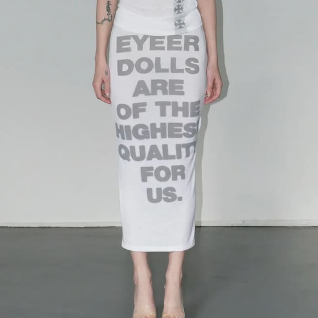 EYEER 이와이이알 시스루 맥시 스커트 화이트