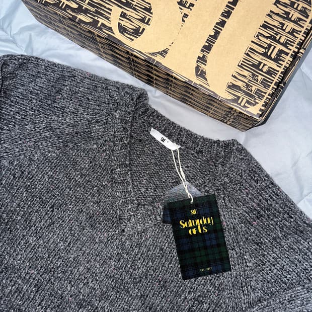 stu 브이넥 울 니트 그레이(L)