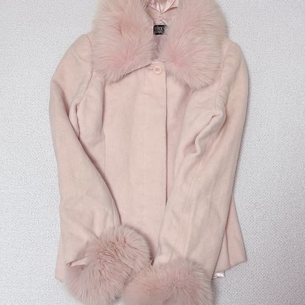 핑크 퍼 코트 라떼갸루 히메갸루