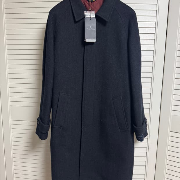 브룩스 브라더스 안젤리코 헤링본 발마칸 네이비 M 새제품