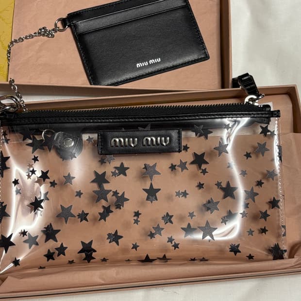 미우미우 투명 스타 파우치 + 카드지갑 세트 (새제품)