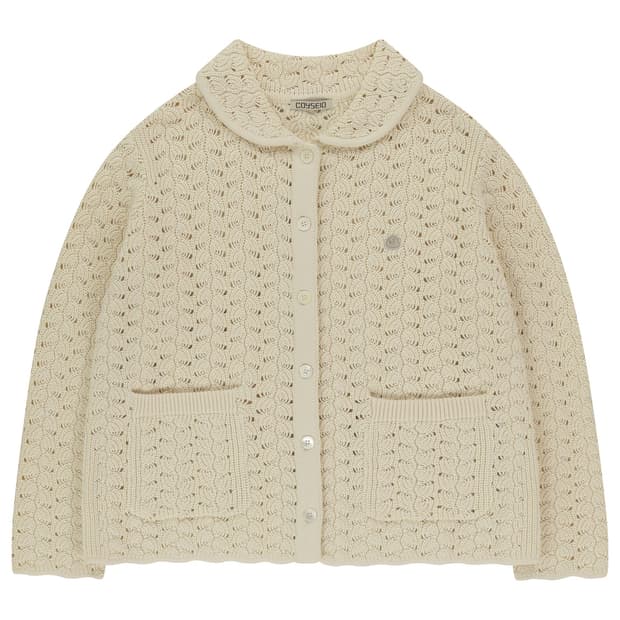 COYSEIO WAVE KNIT CARDIGAN IVORY