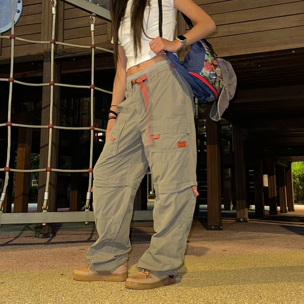 TBJ cut-off kaki cargo pants